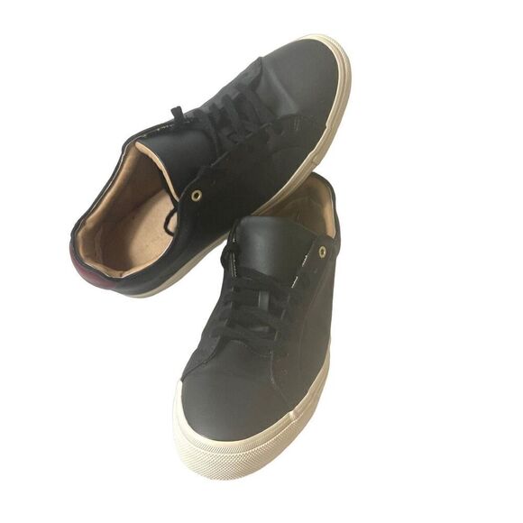 Zara Man Black Faux Leather Round Toe Lace Up Casual Sneaker Shoe Sz US 10 EU 43 - Picture 1 of 12